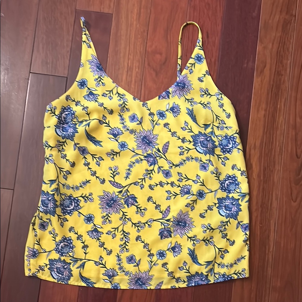 Banana Republic Yellow and Blue Fitted Camisole